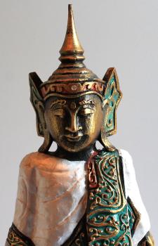Holzbuddha stehend mit Perlmutt 60 cm