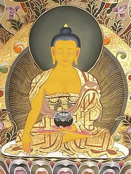 Thangka Shakyamuni Buddha, gerahmt ca. 112 x 81 cm