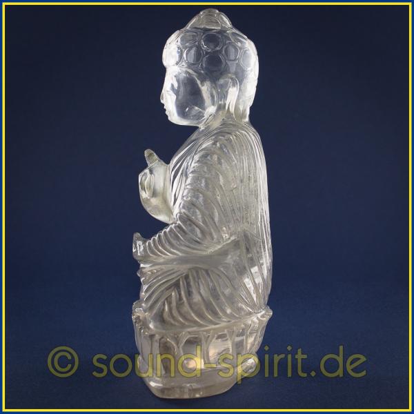 Buddha aus Bergkristall, 1090 Gramm, 16 x 11 cm